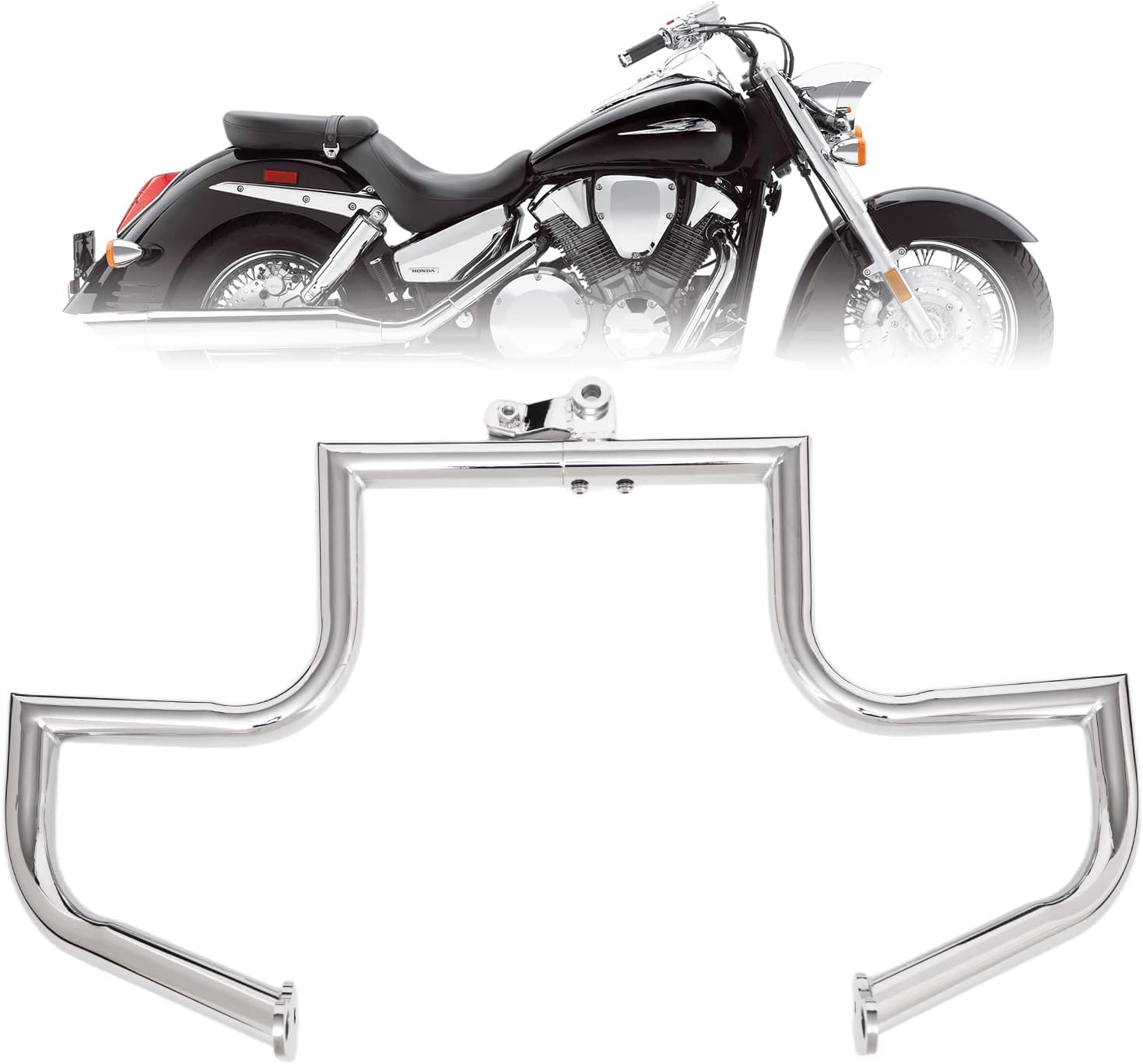 Kinglemc Engine Guard Highway Freeway Crash Bar for Honda VTX 1300 R S C Models 1300R 1300C 1300S (Silver)