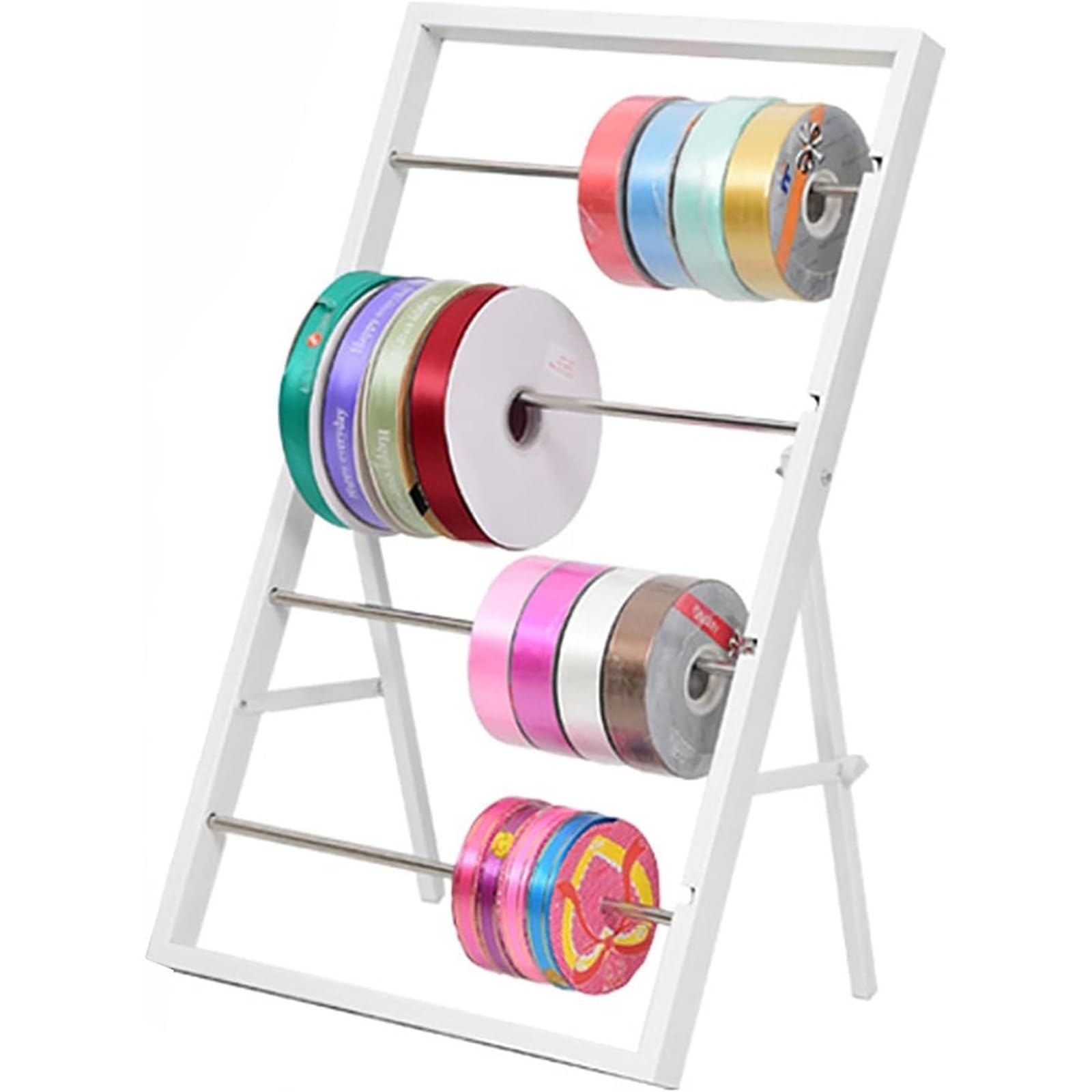 Étagère de Rangement pour bobines de Papier d'emballage à 4 ou 5 Niveaux, Support d'affichage de Ruban de comptoir, étagère de Vente au détail en métal, Rangement Pliable, pour Fleuriste de