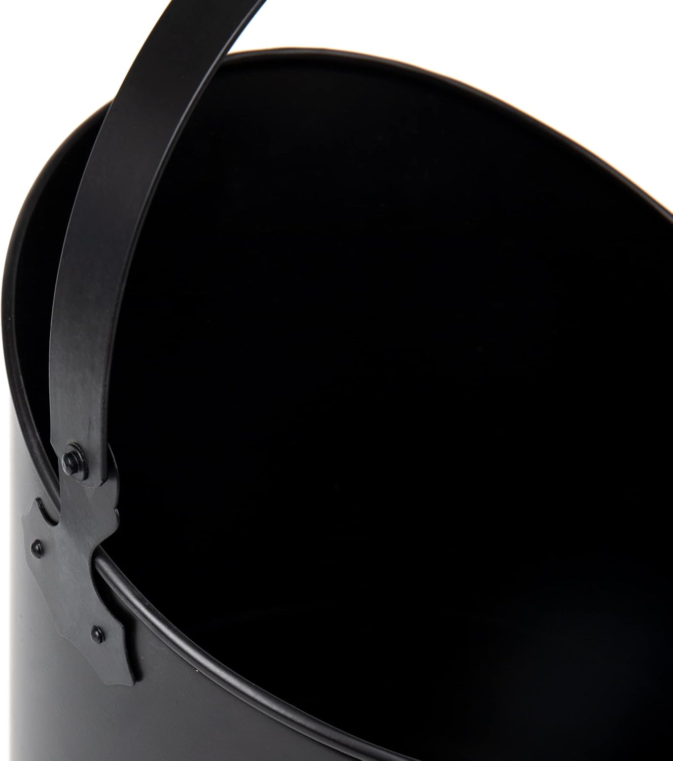 Mind Reader Fireplace Ash Bucket, 6L (1.5 gal) Capacity, Wood Stove, Fireplace Accessories, Metal, 9"L x 9"W x 10.5"H, Black