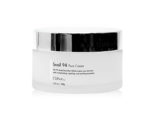 Cokor 94% de extracto de mucina de caracol francés crema hidratante 3.52 oz Hecho en Corea de vidrio para el cuidado de la piel K-Beauty
