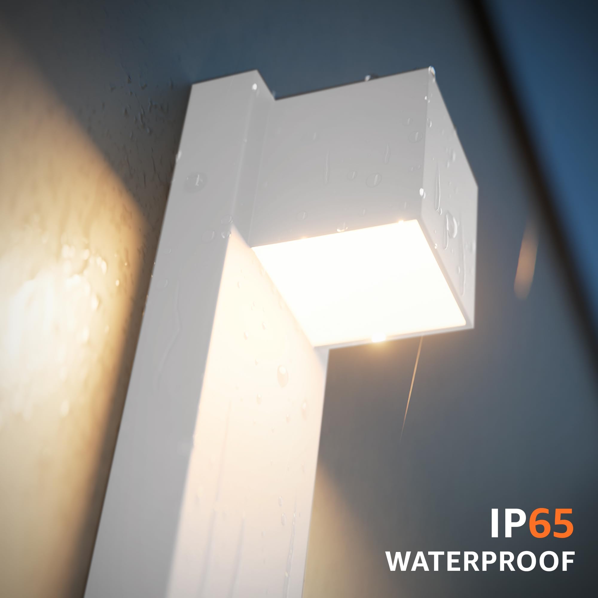 K-Bright LED applique da esterno 16W, 2 pezzi lampada da esterno 3000K bianco caldo IP65 impermeabile | applique in Acciaio Inossidabile per interni/esterni, balcone, giardino| Bianco
