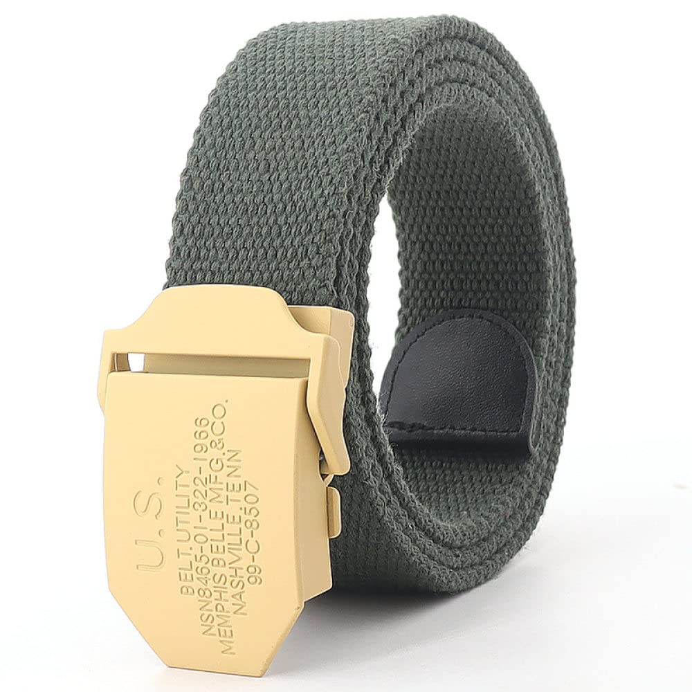 Cintura Militare Tattica In Tela Da Uomo - Fettuccia Con Fibbia A Sgancio Rapido Con Incisione A