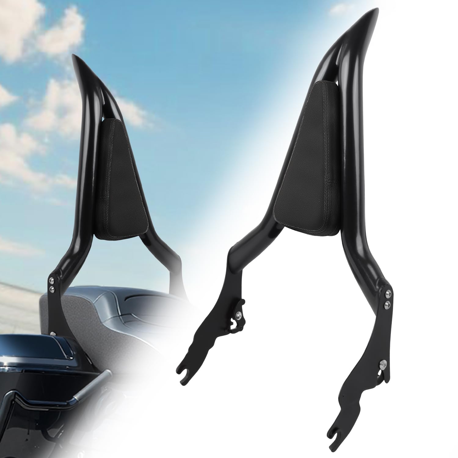 2009-2025 Sissy Bar for Harley Davidson Touring, 22'' Detachable Rear Passenger Backrest for Road King, Road Glide, Street Glide, Ultra Limited, Electra Glide, CVO, Ultra Classic Electra Glide