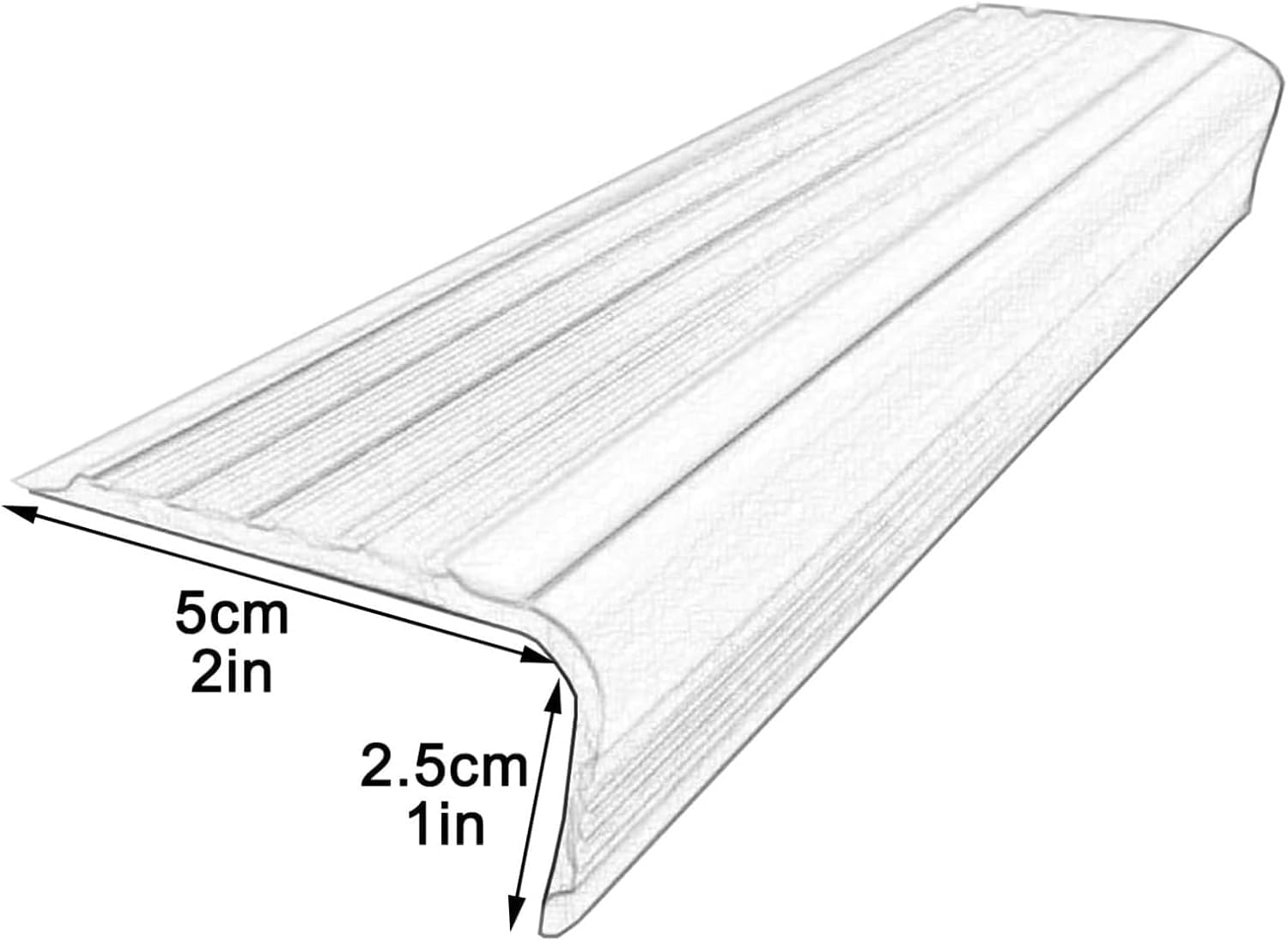 Strisce di sicurezza antiscivolo per scale, autoadesive, in gomma PVC, 2,5 x 5 cm, colore marrone, 1000 cm, per una maggiore resistenza allo scivolamento.
