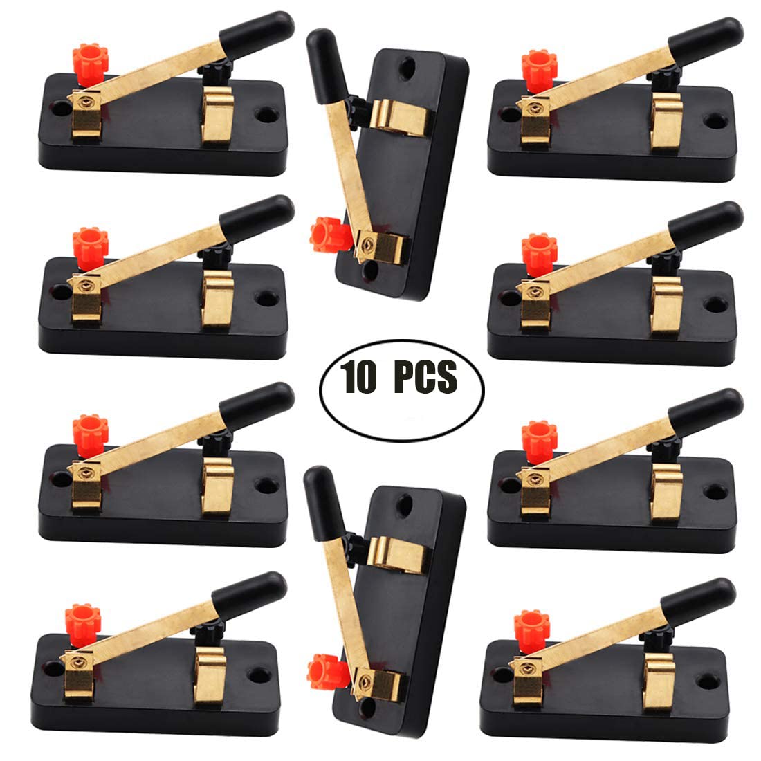 Excefore 10Pcs Single Pole Single Throw Switch Kit, Perfect for Physics Laboratory, School Electronic Experimenting