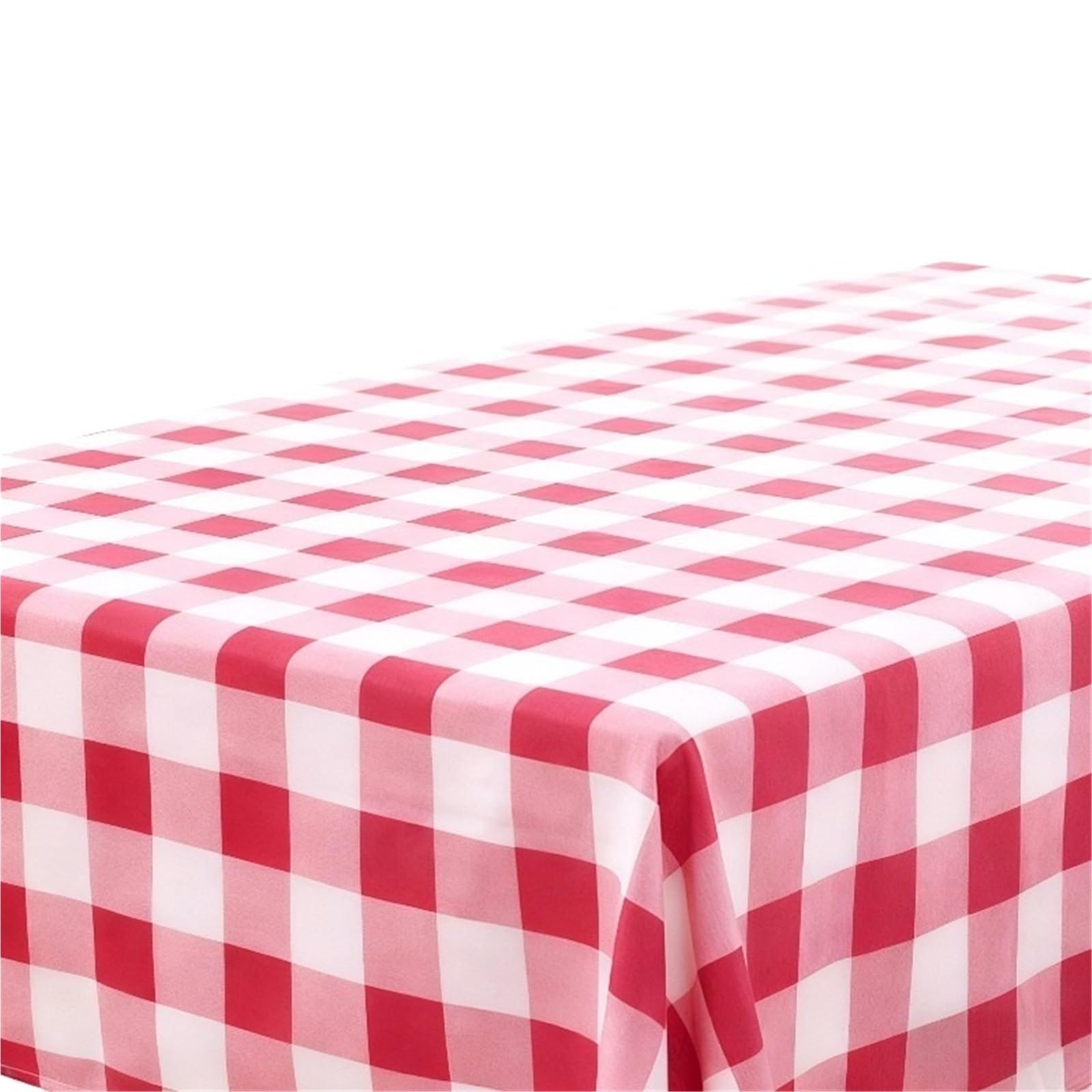 ZNJAMN 8PCS Disposable Checkered Tablecloth Plastic Rectangle Party Table Cover Picnic Birthday Wedding Christmas Supplies for Party,Picnic(Red)