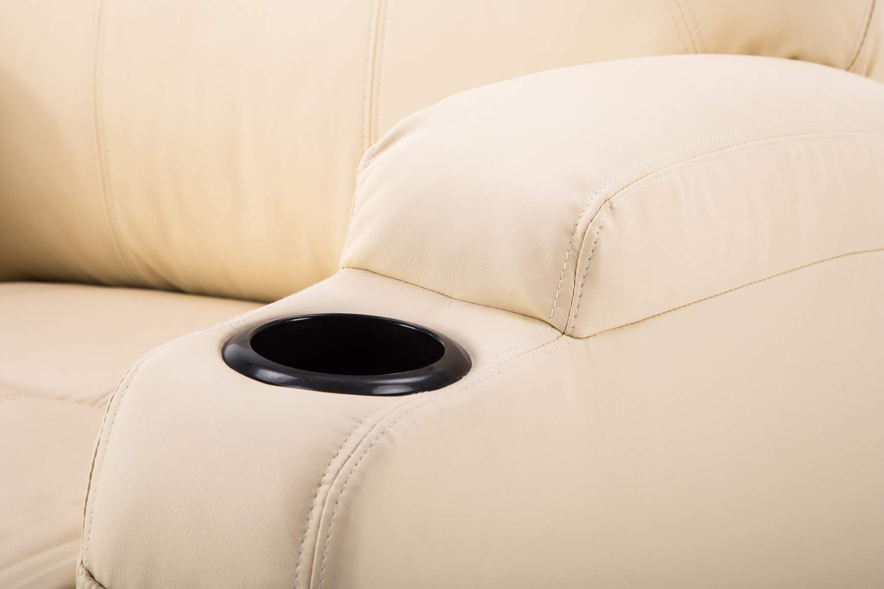 MCombo Fauteuil de massage électrique inclinable et vibrant (blanc crème)