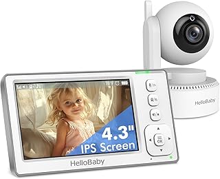 HelloBaby HB6146 Video Baby Monitor with Remote Pan-Tilt-Zoom Camera and 8 Lullabies