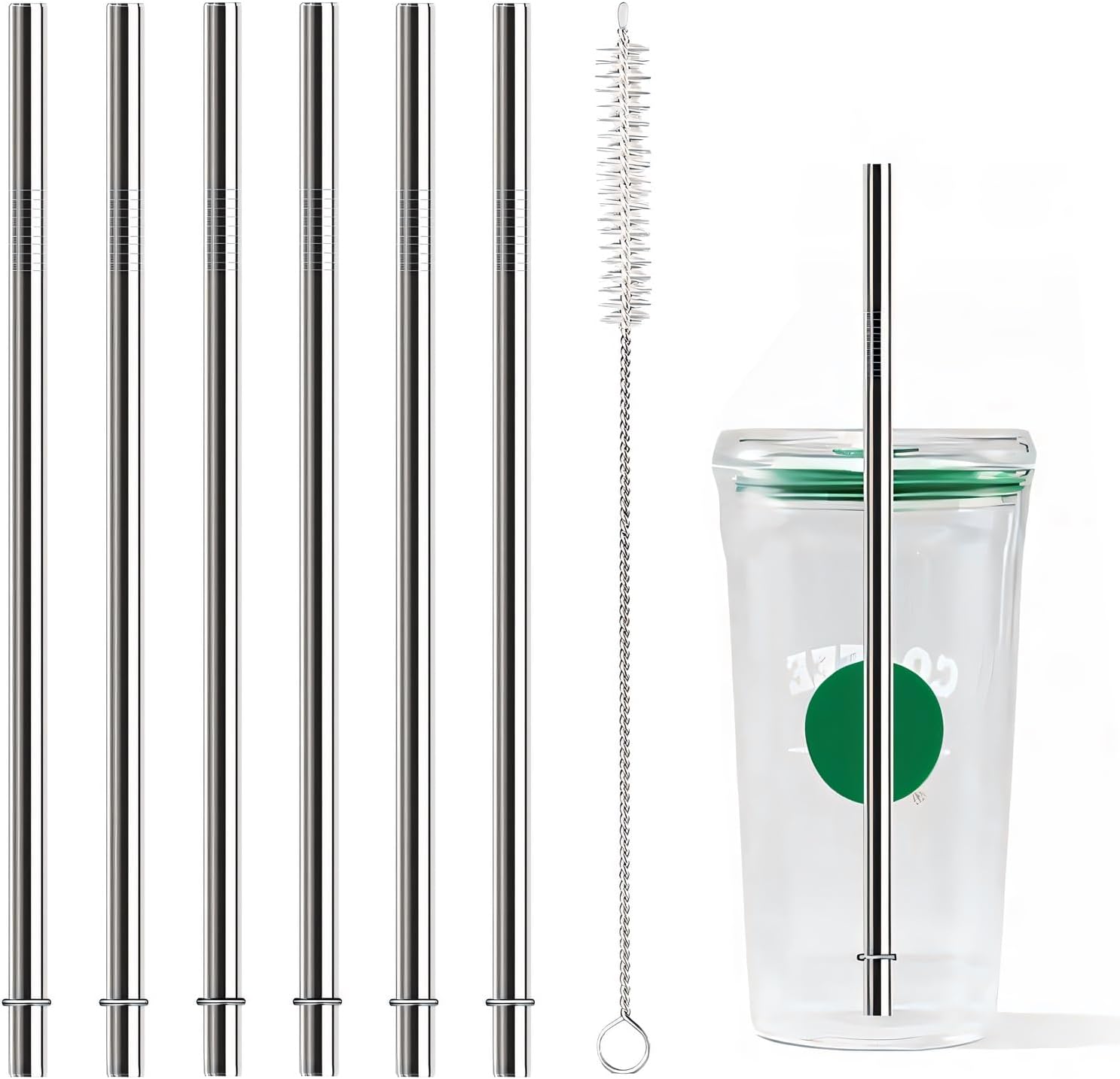 10.5 Inch Stainless Steel Straws Replacement for Starbucks Cup Venti 24 oz