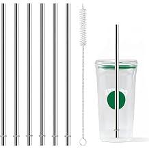 9 Inch Stainless Steel Straw for 16/18/20 oz Tumbler, 9" x 0.31"8mm Straw