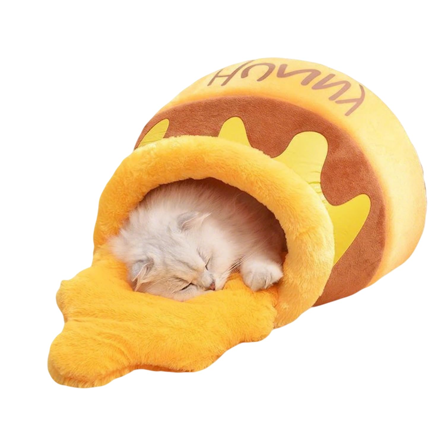 Huipalon Cat Bed Honey Pot Cat Cave Bed Soft Rebound Sponge Memory Foam Cat Nest with Removable Honey Cushion Cute Cartoon Design Pet Bed for Cats and Pets 43×27 CM