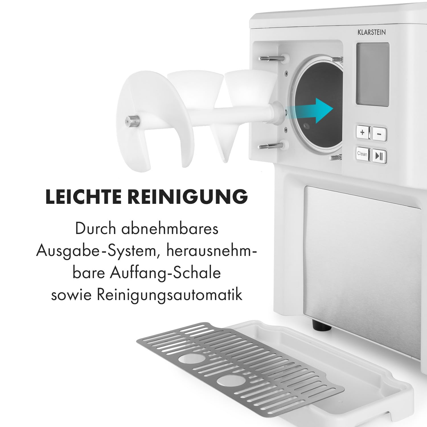 Klarstein Sweet Sundae Softeismaschine selbstkühlend 1,5 L Kompressor Edelstahl Weiß