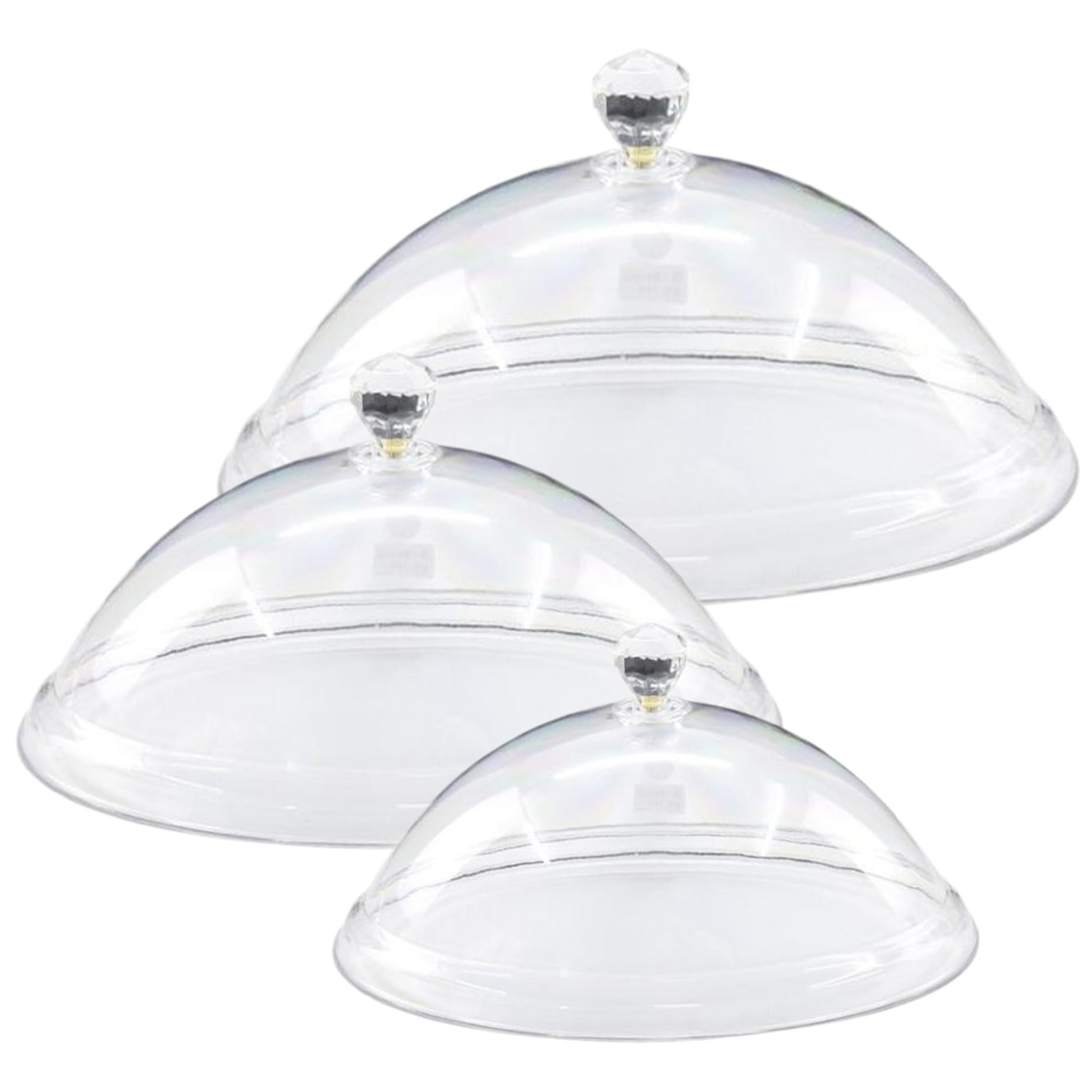 Cloche à gâteau Ronde en Acrylique Transparent de 25 cm avec poignée – Cloche à gâteau réutilisable de qualité Alimentaire pour présentation collations (Facile Nettoyer)