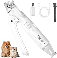 Vankoo 2-in-1 Dog Cat Nail Clippers & Fur Trimmers with LED Light, Splash Guard, IPX7 Waterproof Rechargeable Grooming Kit