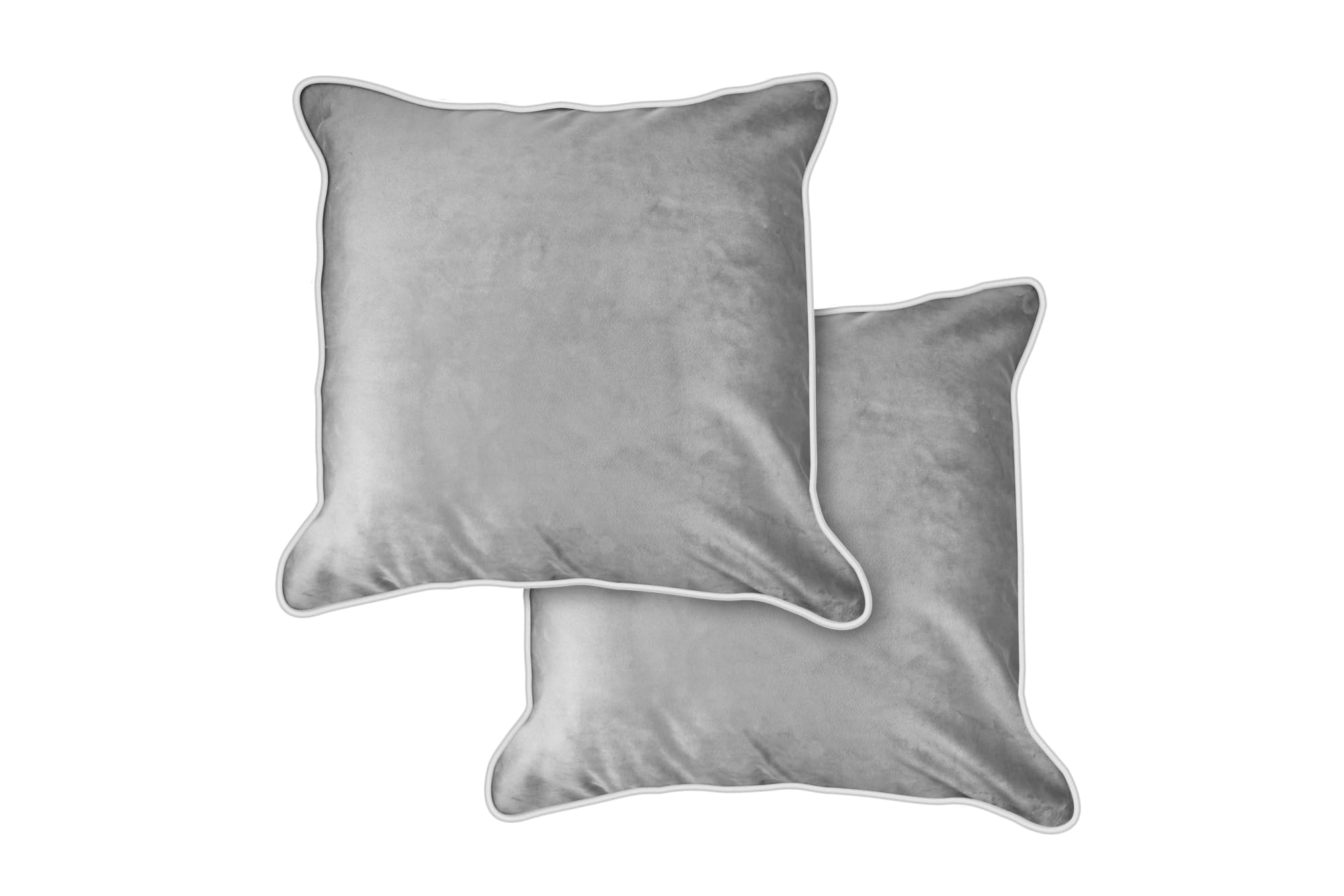 Emma Barclay Chelsea - Soft Touch Velvet Luxury Cushion Cover in Silver - 17x17 (43x43cm)