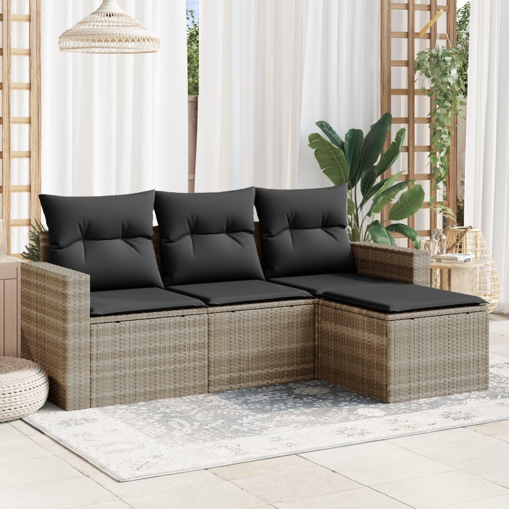 Meubles de jardin en rotin synthétique de qualité supérieure Homgoday ensemble salon extérieur gris