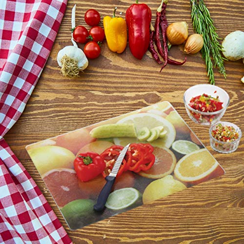 Image of Glass Tray Chopping Board 1 Piece with Knife