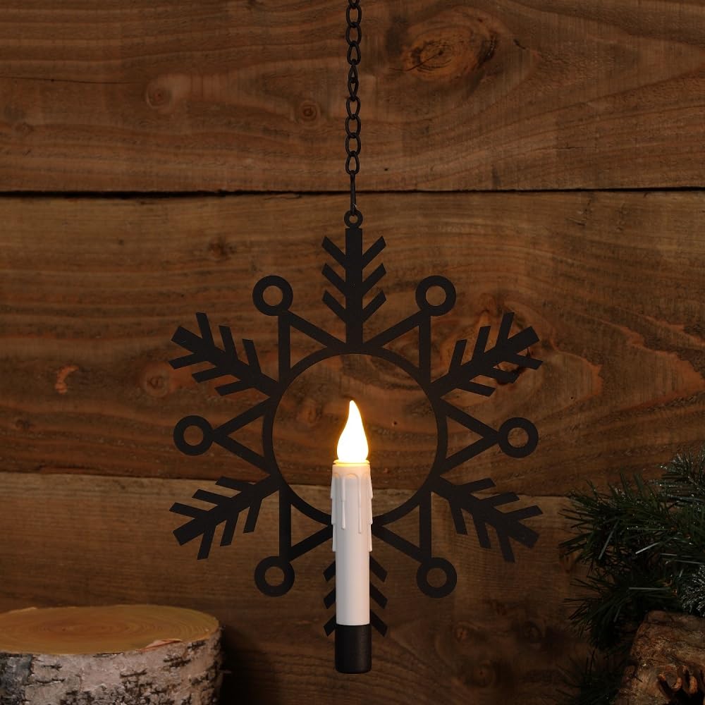 NOMA Hanging Snowflake Light, Black, 29 cm (Pack of 1), 29cm