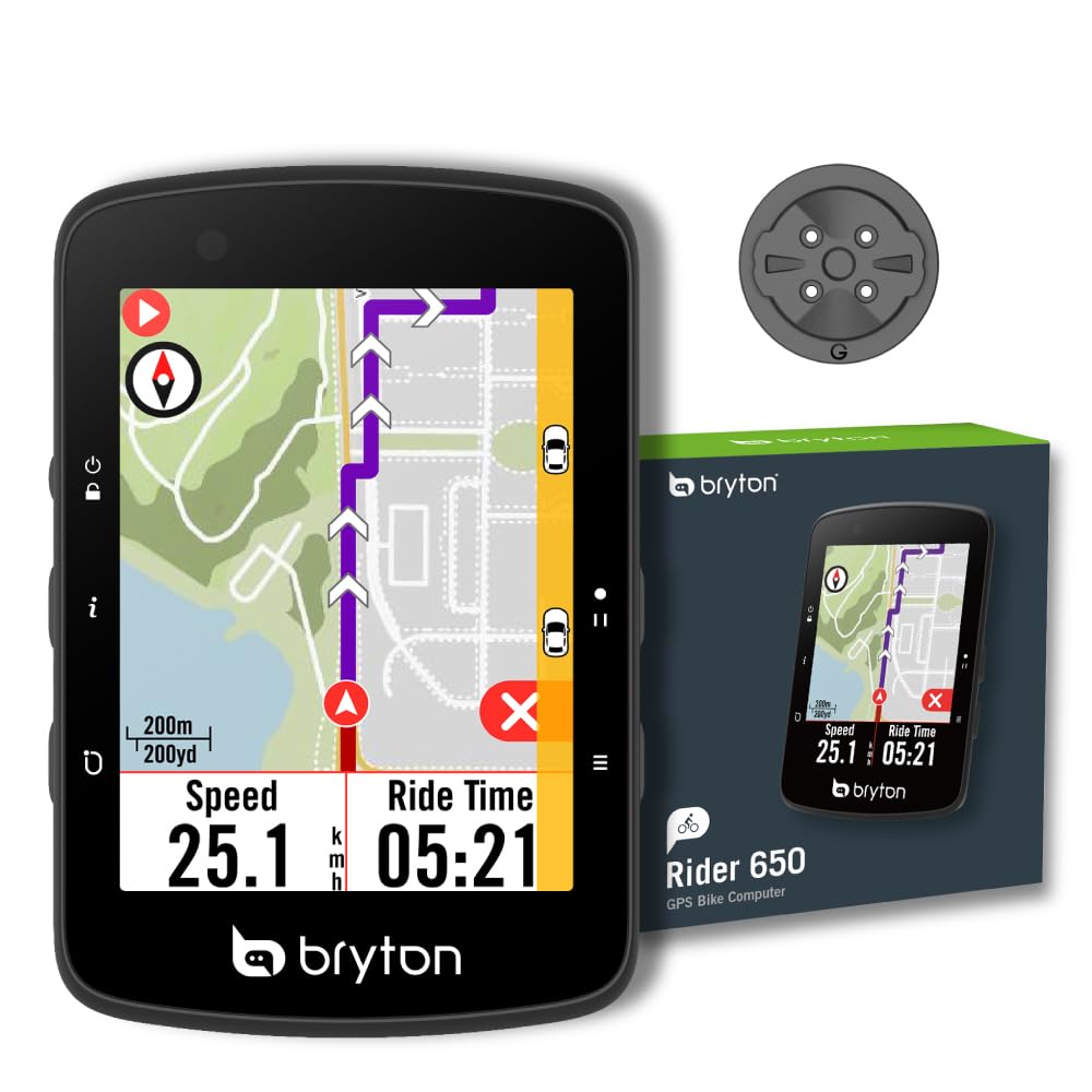 Bryton Rider 650 Sensor Bundle 2.8 Inch Color LCD Touchscreen GPS Bike/Cycling Computer, Preloaded USA Map, Compatible with Bike Radar, 33hrs Long