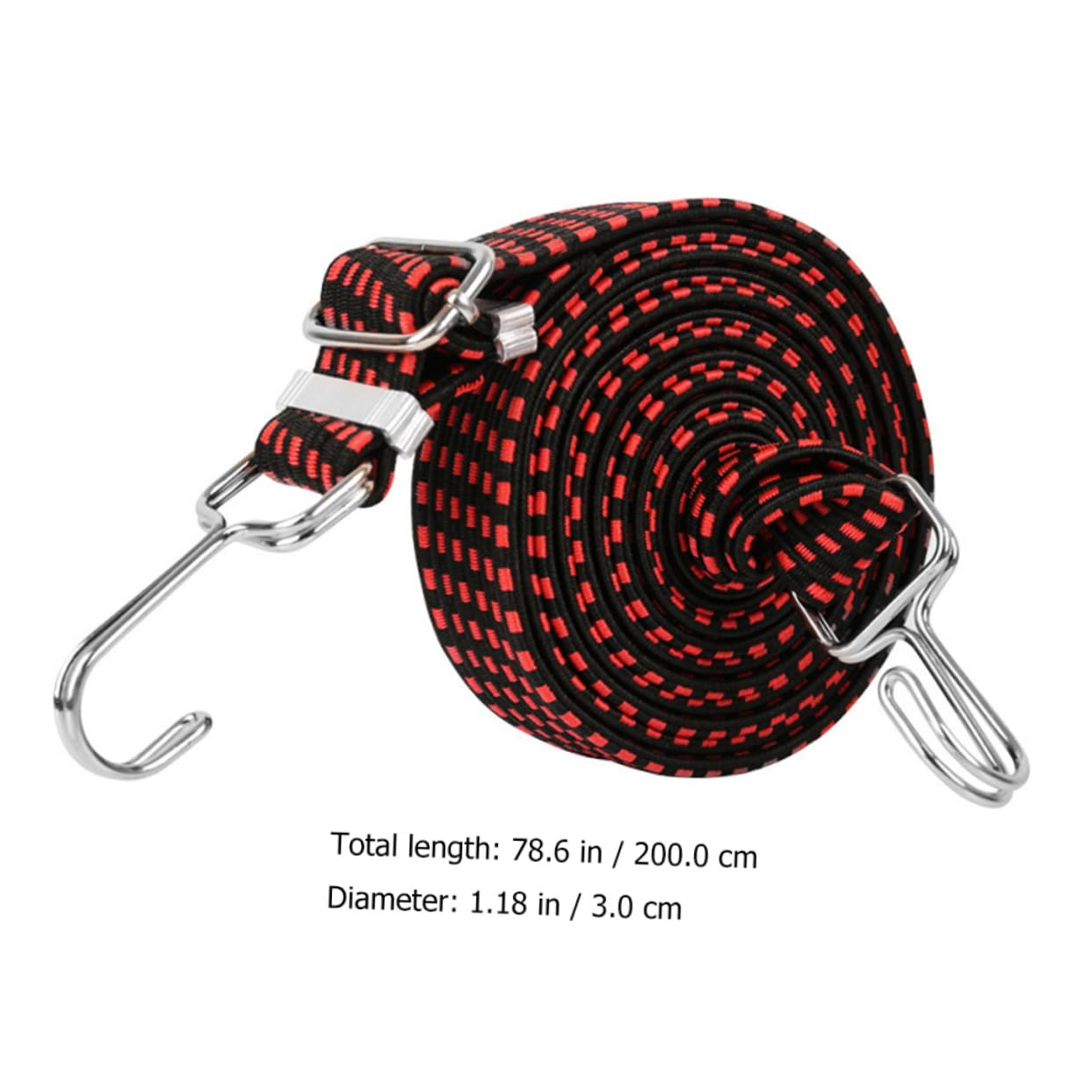 Happyyami 1Pc Elastic Luggage Strap Bike Cargo Tie Down Durable Elastic Rope with Hooks for Motorcycle Trailer Boat Heavy Duty Storage