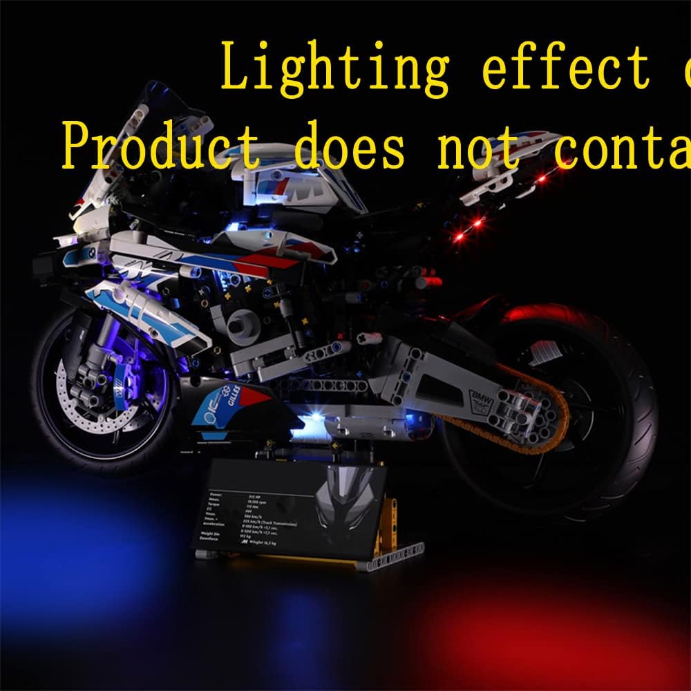 GEAMENT LED Light Kit Compatible with Lego BMW M 1000 RR - Lighting Set for Technic 42130 Building Model (Model Set Not Included)