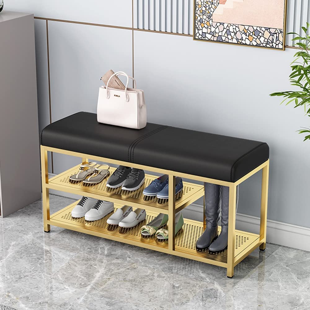 Meuble à chaussures 80 cm avec assise en PU pour simplifier le retour à la maison