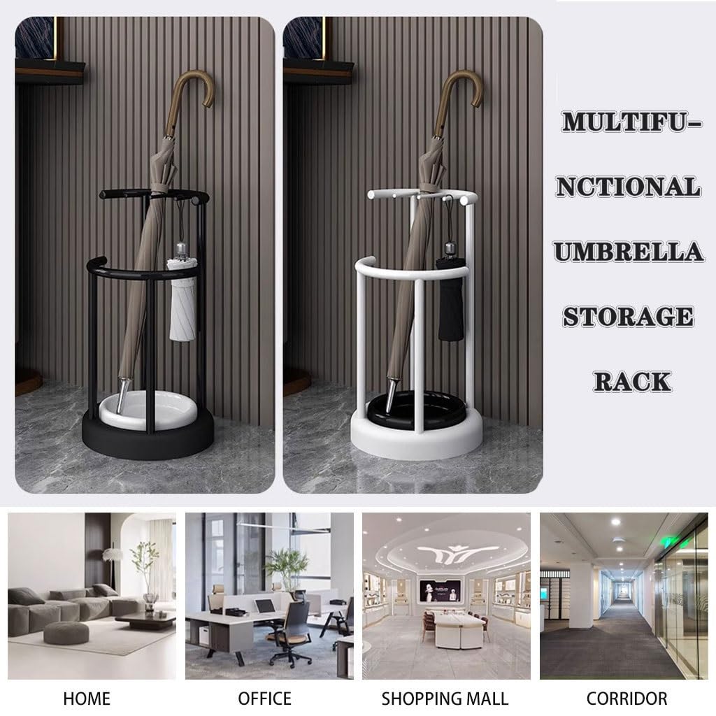 Portaombrelli Portaombrelli Moderno Per Ufficio, Semplice Manufatto Di Stoccaggio Dell'ombrello, Robusto Porta Ombrelli In Metallo, Con Vassoio Dell'acqua Rimovibile ( Color : Black , S : 30*30*57cm )