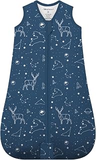 Mosebears Sleep Sack Baby Winter Wearable Blanket with 2-Way Zipper,2.5 TOG Cotton Sleep Sack Unisex(Navy Blue,12-18 Months)