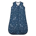Mosebears Sleep Sack Baby Winter Wearable Blanket with 2-Way Zipper,2.5 TOG Cotton Sleep Sack Unisex(Navy Blue,6-12 Months)