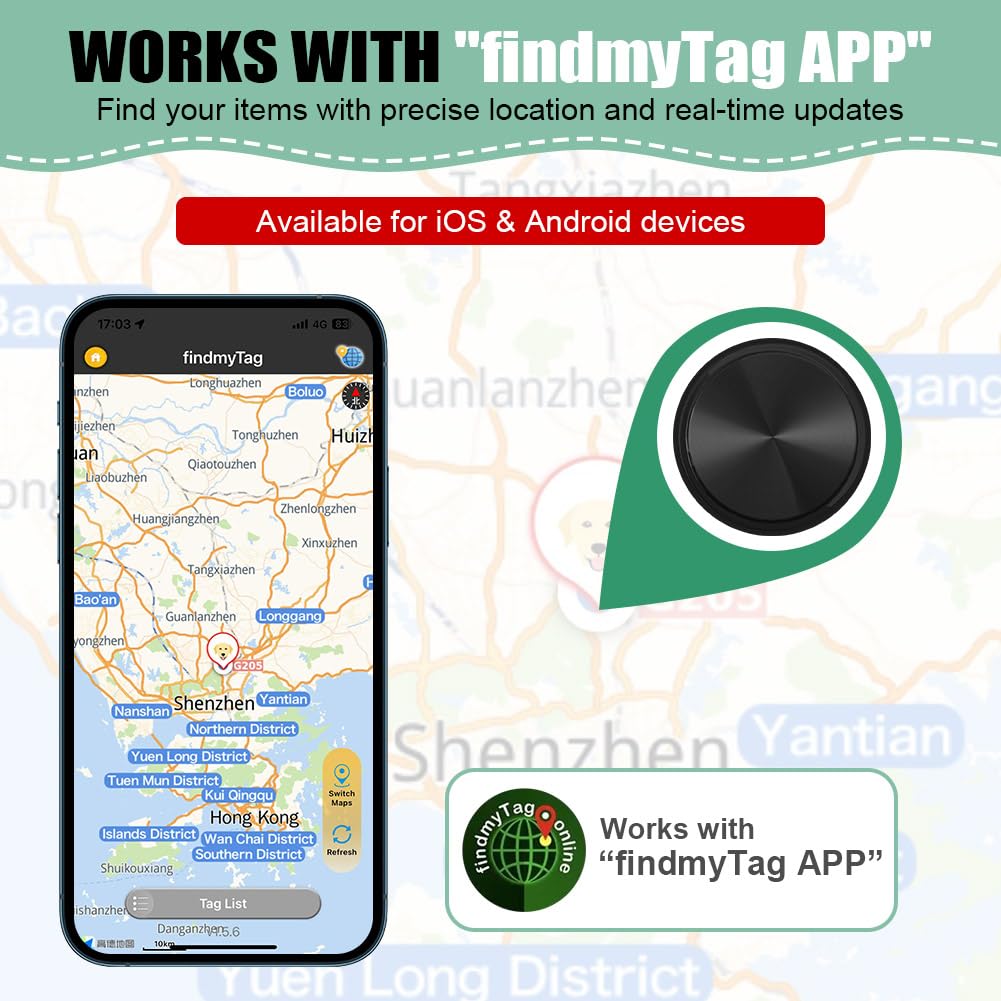 Ainiv Smart Tag 1 opakowanie, Bluetooth szukacz przedmiotów, tracker przedmiotów kompatybilny z iOS i Android, zasięg do 50 m/164 stóp, wodoodporny IP67, bezprzewodowy lokalizator zdalny dla kluczy