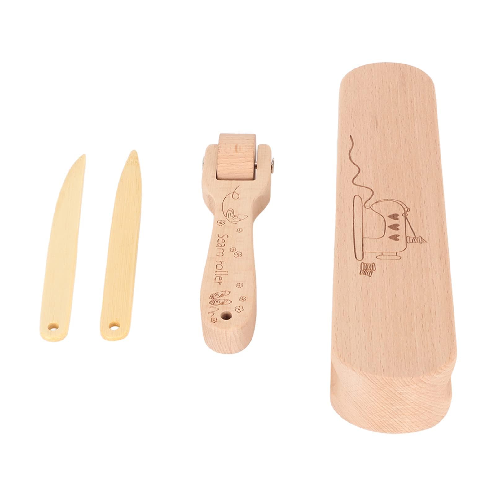 Batagli da sarto in legno di faggio, set di batagli da sarto, girapunti per rulli per cuciture Strumento da cucito in legno finemente lucidato per cucito, trapuntatura, stiratura