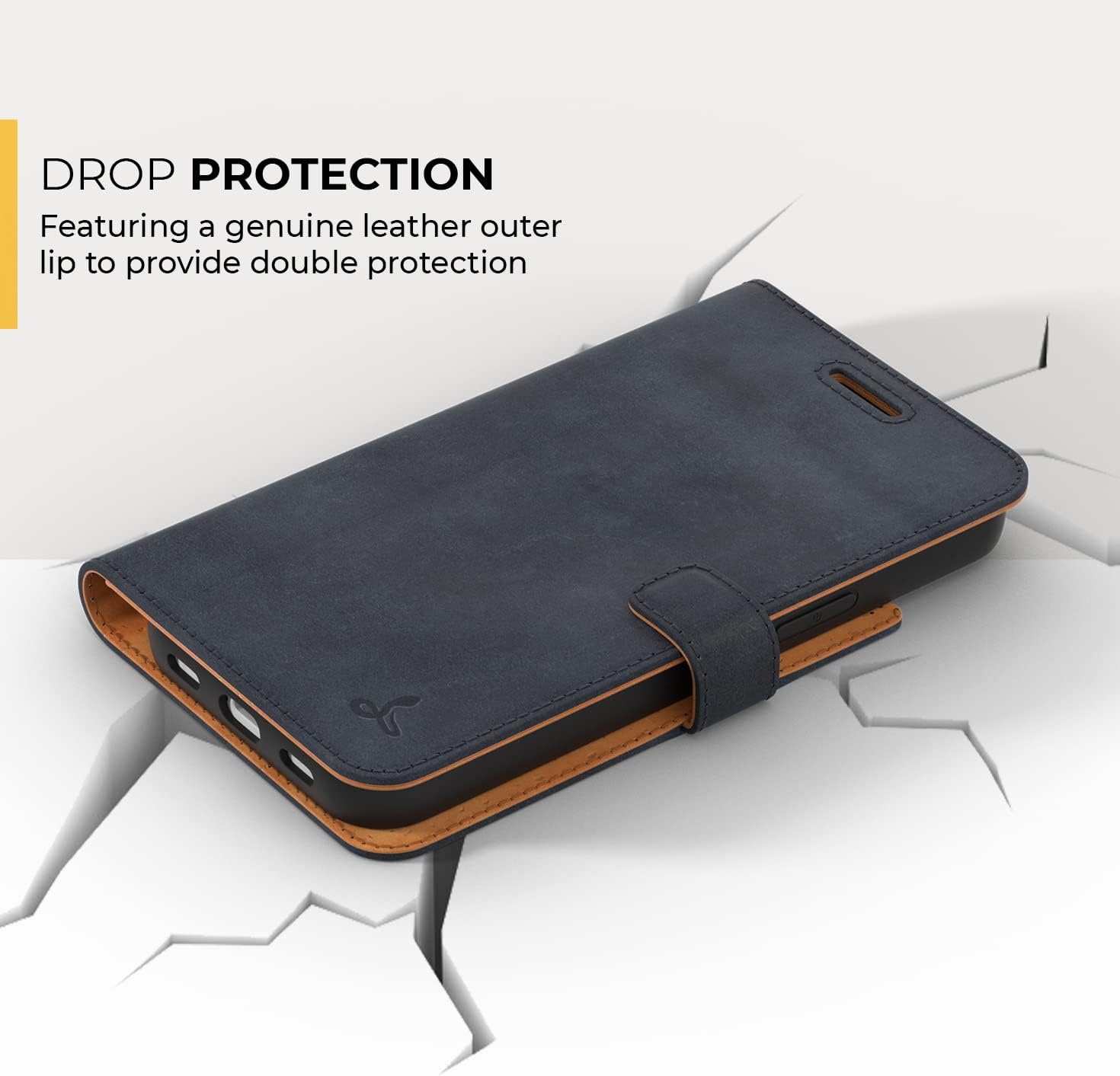 Snakehive Leather Wallet for iPhone 13 | Genuine Leather Wallet Phone Case with Card Holder | Flip Folio Case/Cover with Stand | Compatible with iPhone 13 | (Navy)