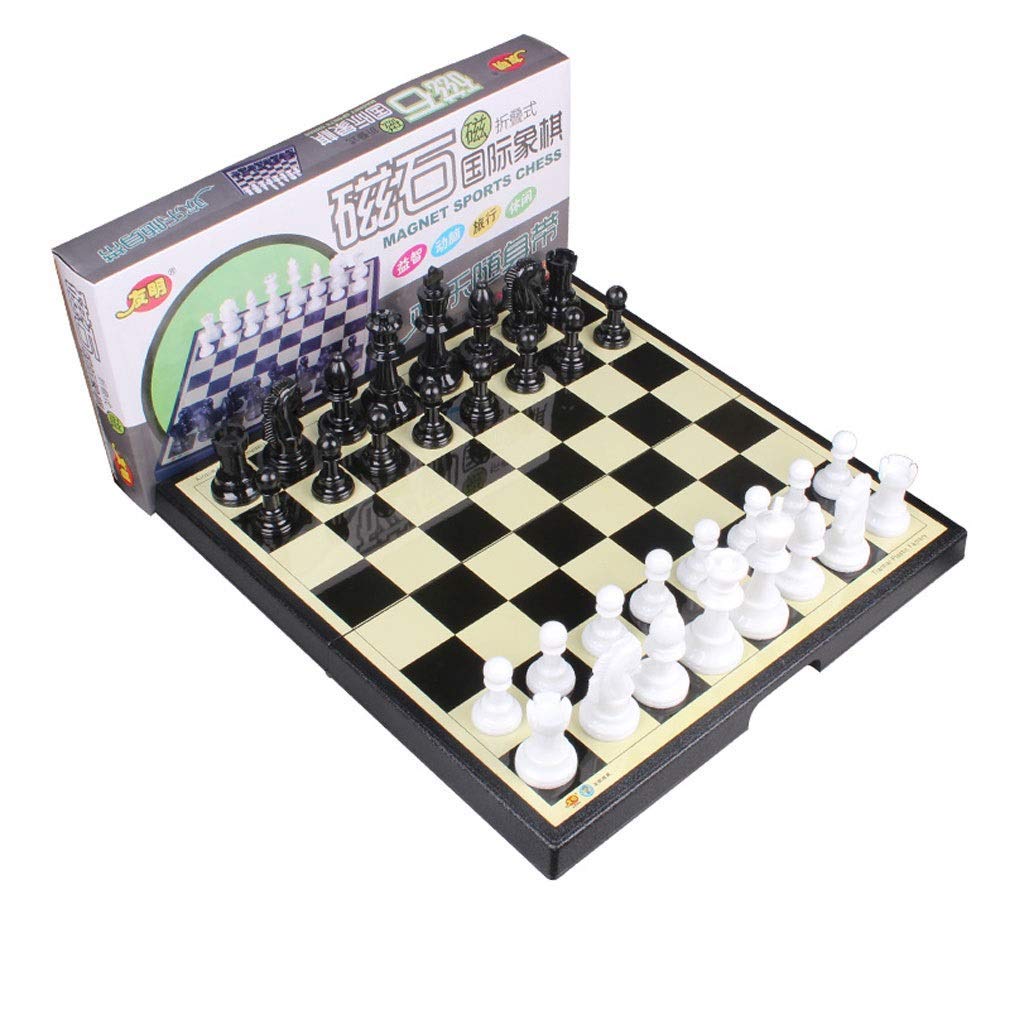 MU Scacchiera Stabilita Del Gioco, Magnetico Scacchiera con Scacchi, Pieghevole e Portatile Board Game For Travel Chess Set,37 cm