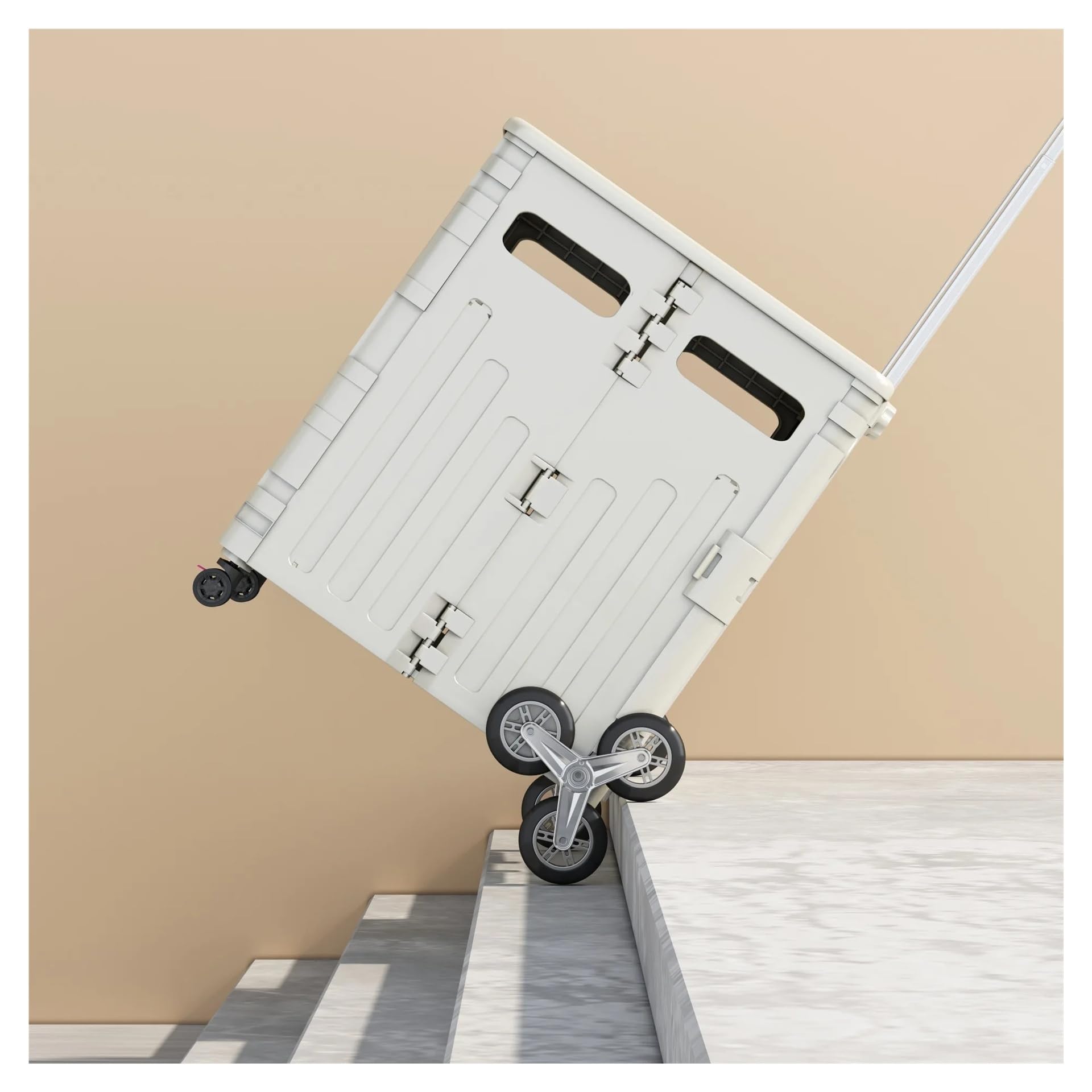 Multifunktionaler, Zusammenklappbarer Einkaufswagen, Kletter-Express, Kleiner Ziehwagen, for Zuhause, Outdoor, Camping, Lebensmitteleinkaufswagen, 8 Räder Mehrzweckwagen