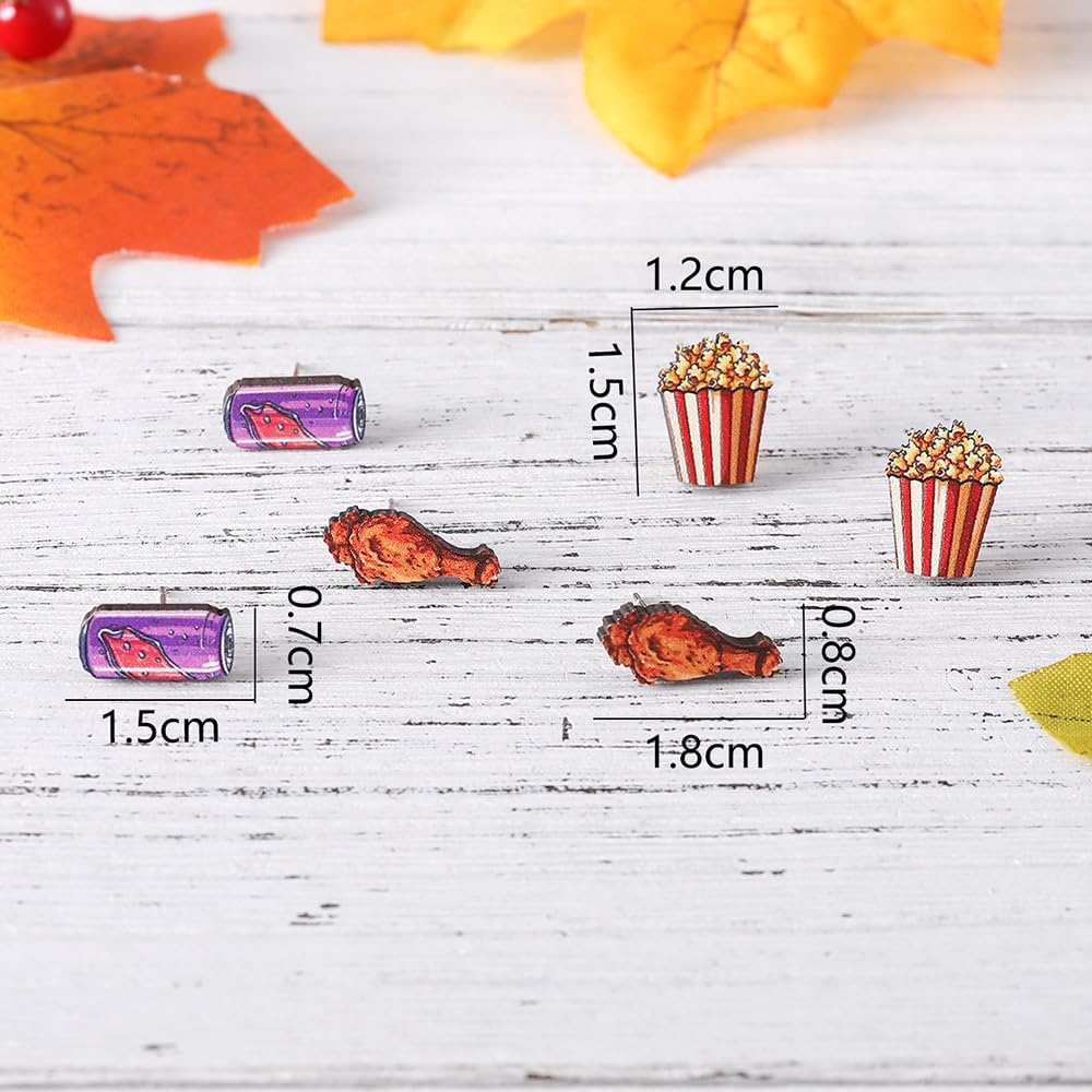 Imitation Food Dangle drop Earrings Hamburger Fries Taco Bread Cookies Earrings