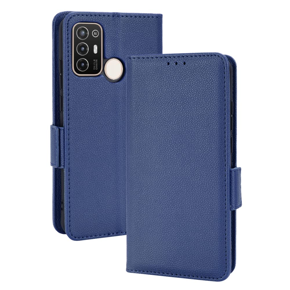 Leather Folio Cover per ZTE Blade A52, Custodia in Pelle PU Magnetica