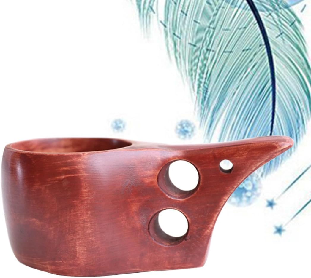 Wooden Sugar Holder for Cube Sugar, Brown with Handle Desktop Decor