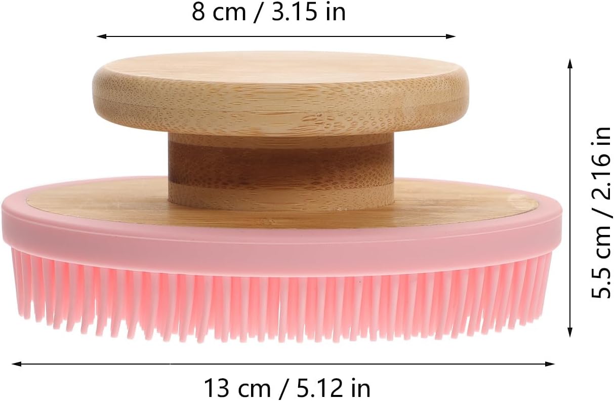 Silicone Body Scrubber with Handle, Soft Exfoliating Bath Brush for Skin Massage and Deep Cleaning, Lightweight Household Shower Scrubber for Men and Women