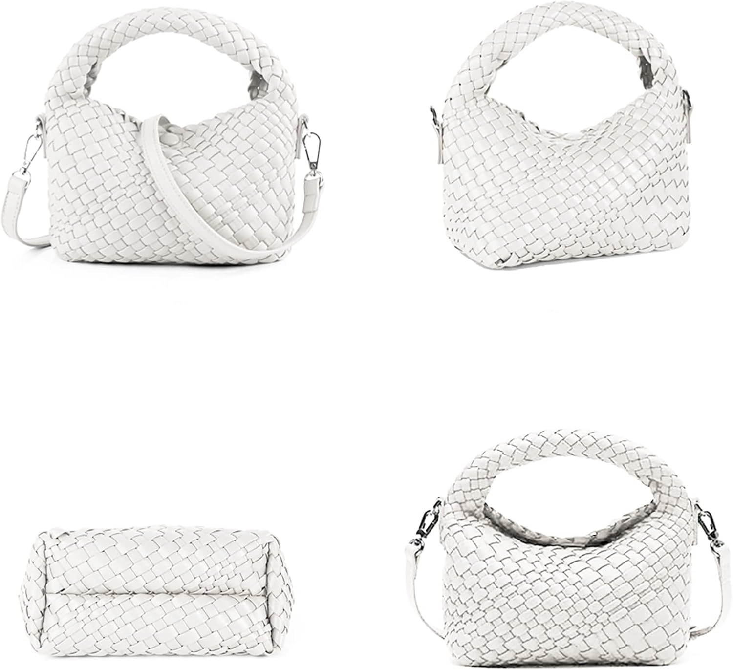 ZEDIUH Woven Purse For Women, Small Crossbody Tote Bag with Detachable Shoulder Strap, Girls Top Handle Handbag