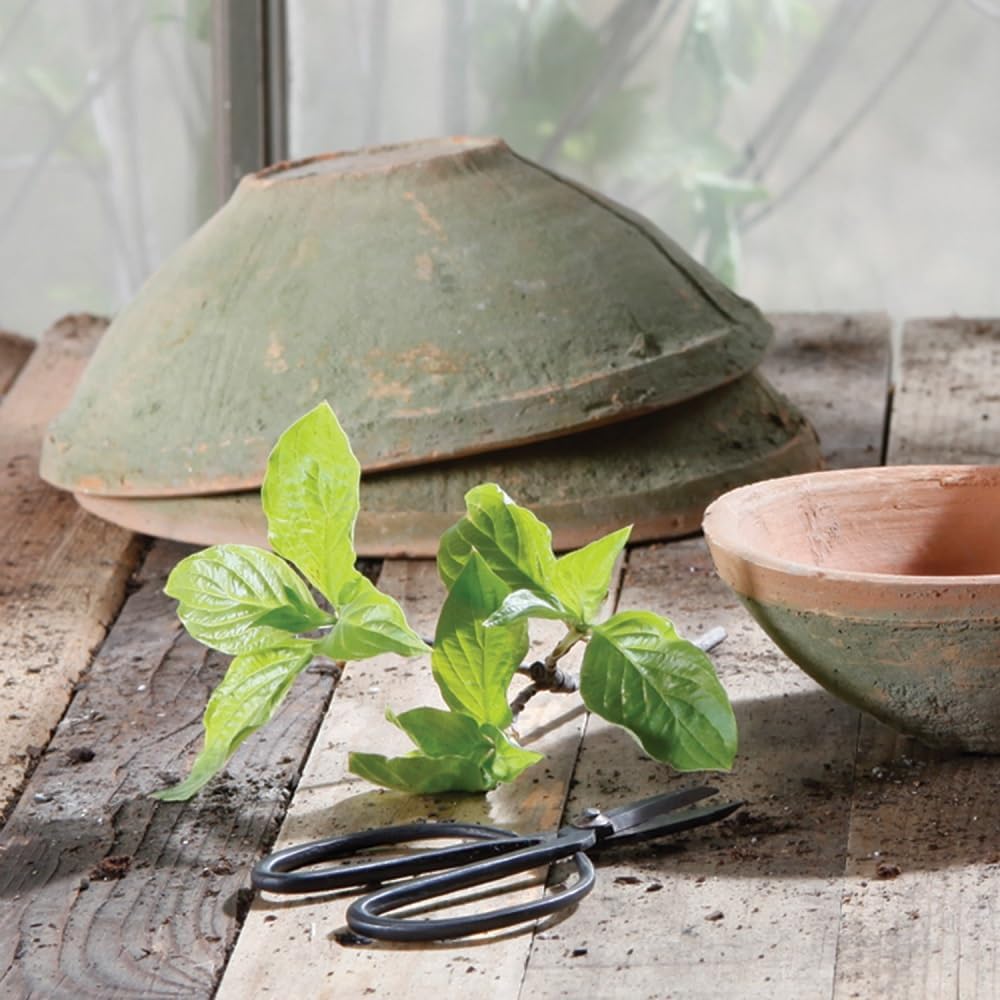 HomArt Rustic Terra Cotta Bowl, Medium, Antique Red, 1-Count