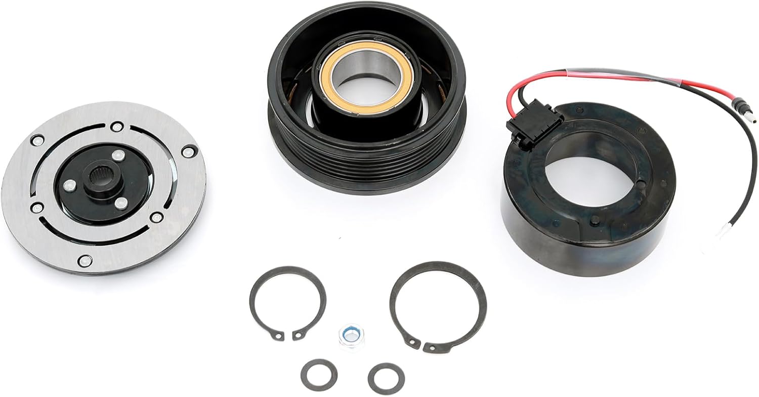 FKG AC Compressor Clutch Assembly Repair Kit 1521182 Fit for 2002-2009 Chevy Trailblazer (4.2L Only), 2002-2009 GMC Envoy (4.2L Only), 2005-2009 Saab 9-7x (4.2L Only)