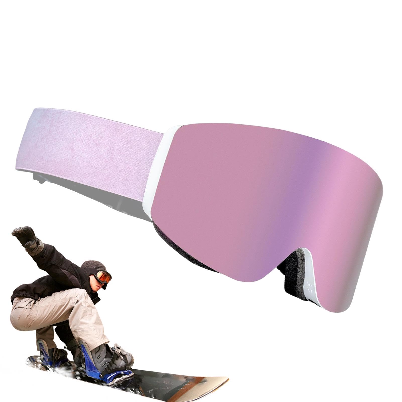 Schneebrille für Herren, magnetische Schneebrille für Damen, schützendes | Skizubehör, Snowboardbrille, Anti-Beschlag, UV400-Schutz zum Skifahren, Schneemobilfahren, Bergsteigen,