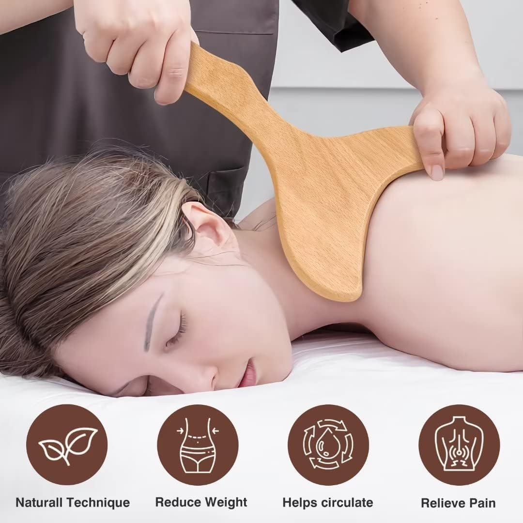 JUANWAN Wood Therapy Massage Tools 6-in-1 Massager Wooden Massager for Body Shaping Massage Tool Set Wood Therapy Tools for Relieving Muscle Pain Body