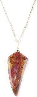 Natural Agate Pendant, Copper in White Plating, Gemstone Necklace, Gemstone Jewelry, Stone Pendant, Handmade, Fancy Shape, Gift Her