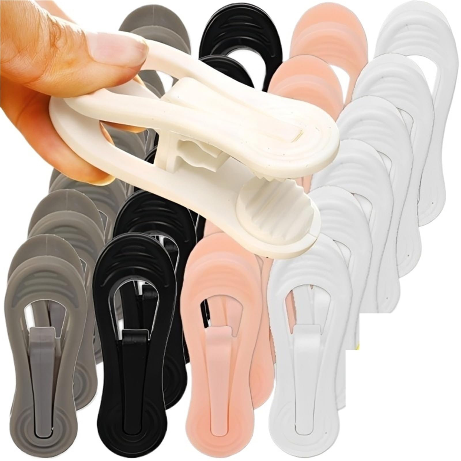 Plastic Clothes Pegs 10/30pcs Plastic Clothes Hanging Clip Portable Laundry Clothespins Pegs Household Food Photo Socks(Pink- 20pcs)