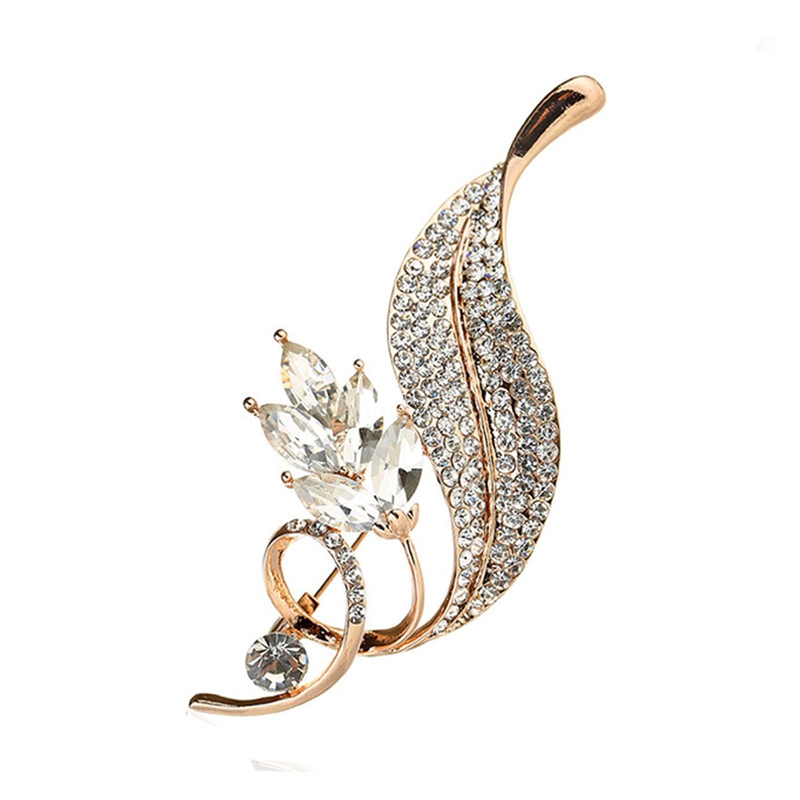 WXKAGF Spilla Femminile Blu Bianca con zirconi Spille per Gioielli in Oro Color Argento per Le Donne Accessori per Cappotti con Spille a Fiori Carini