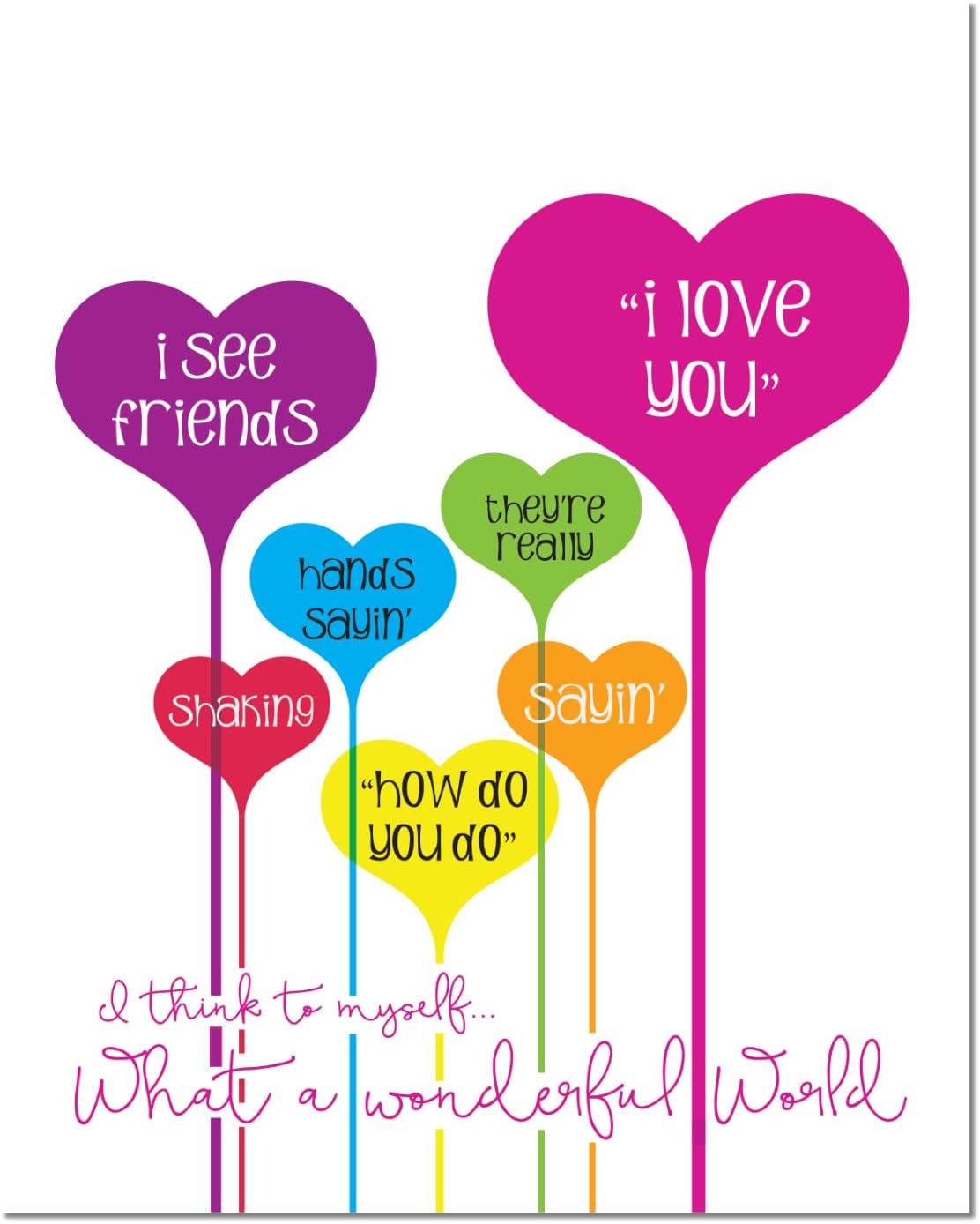 Wonderful World, Inspired Song Lyric Wall Art Print, Pop Music Quote Wall Decor Illustration