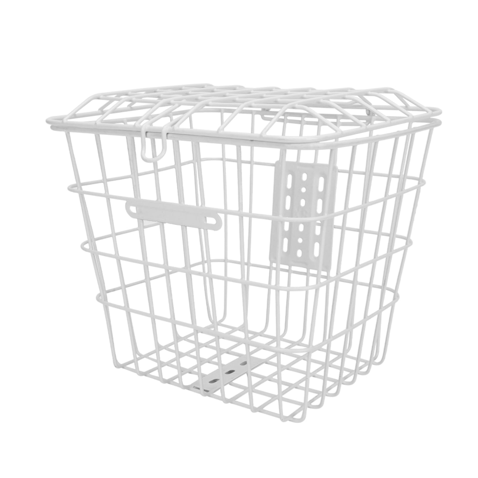 SUPVOX 1Pc Stainless Steel Bike Basket Durable Storage Accessory for Bicycles and Bikes Capacity Gadget Holder Easy Installation White Finish