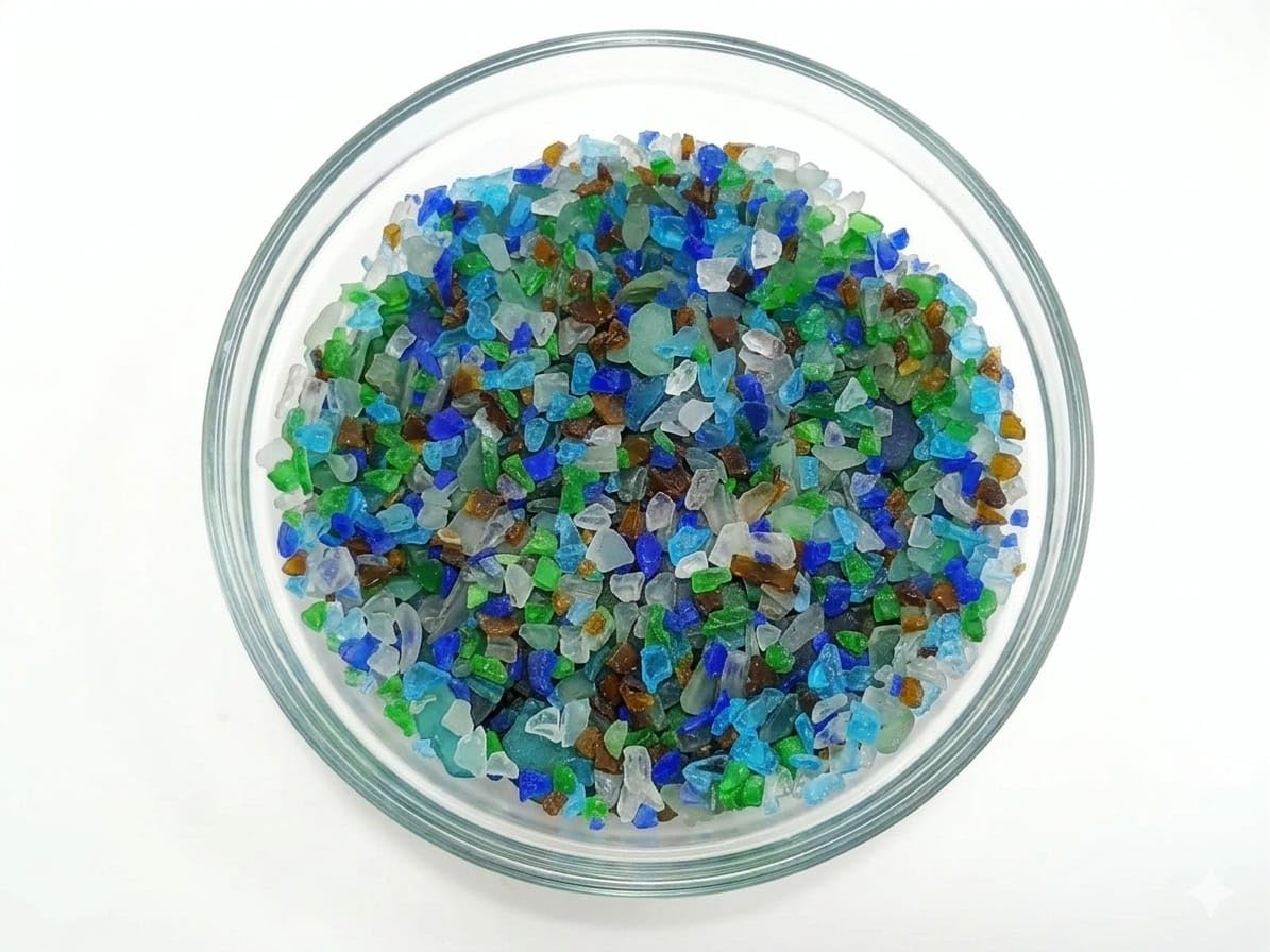 Mix Colour Crushed Glass Chips for Resin Art Craft 250g | Terrazzo Decoration, Multicolour Blend, Small Chip Size, Craft Supply, Resin Art Use-image-44