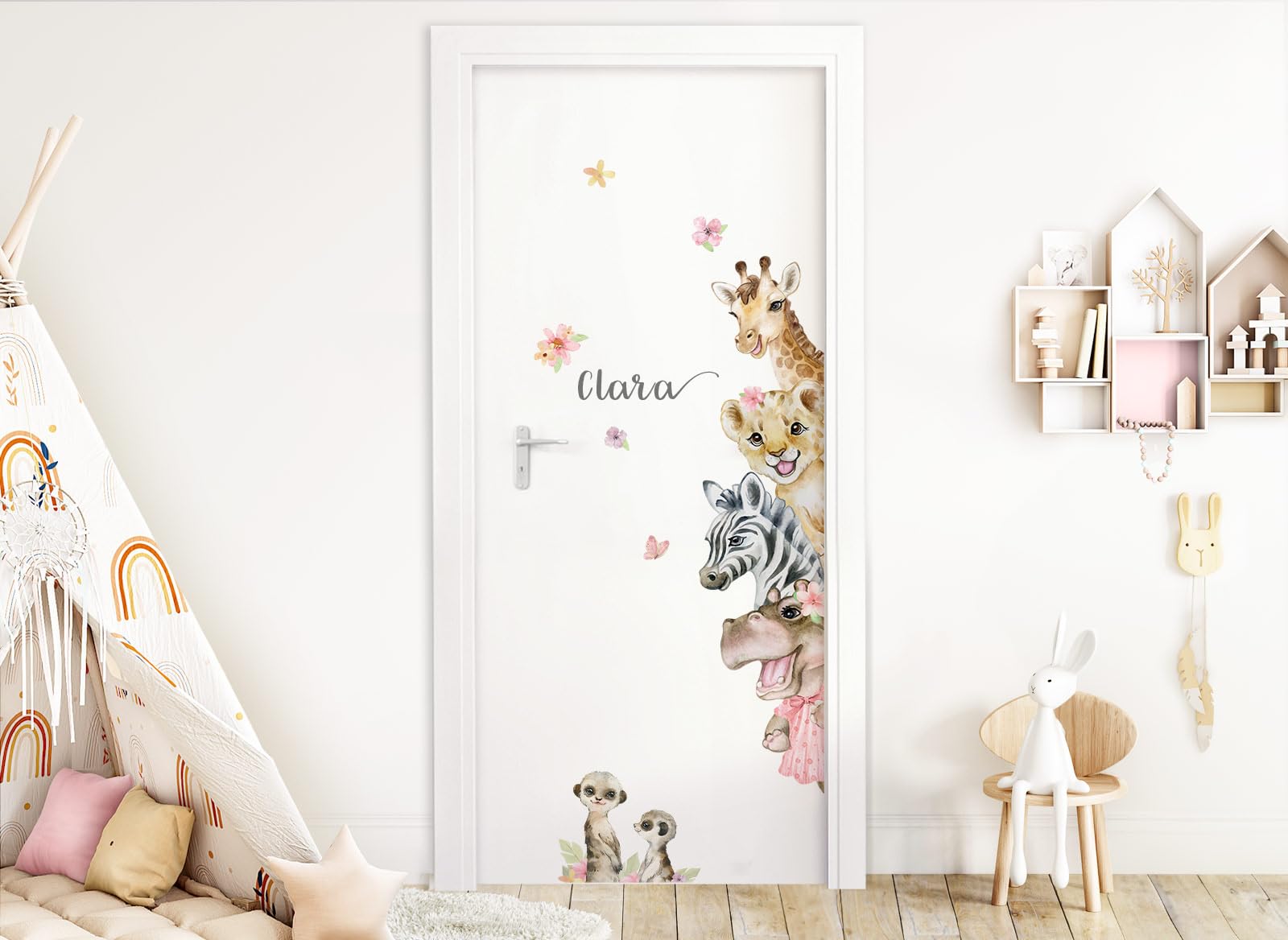 Wandtattoo Stinktier Silber – 30x16 Cm Aufkleber Für Wohnzimmer, Kinderzimmer, Tür Oder Flur